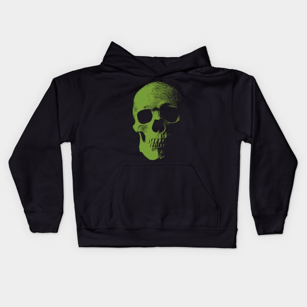 Green Skull Kids Hoodie by LordNeckbeard